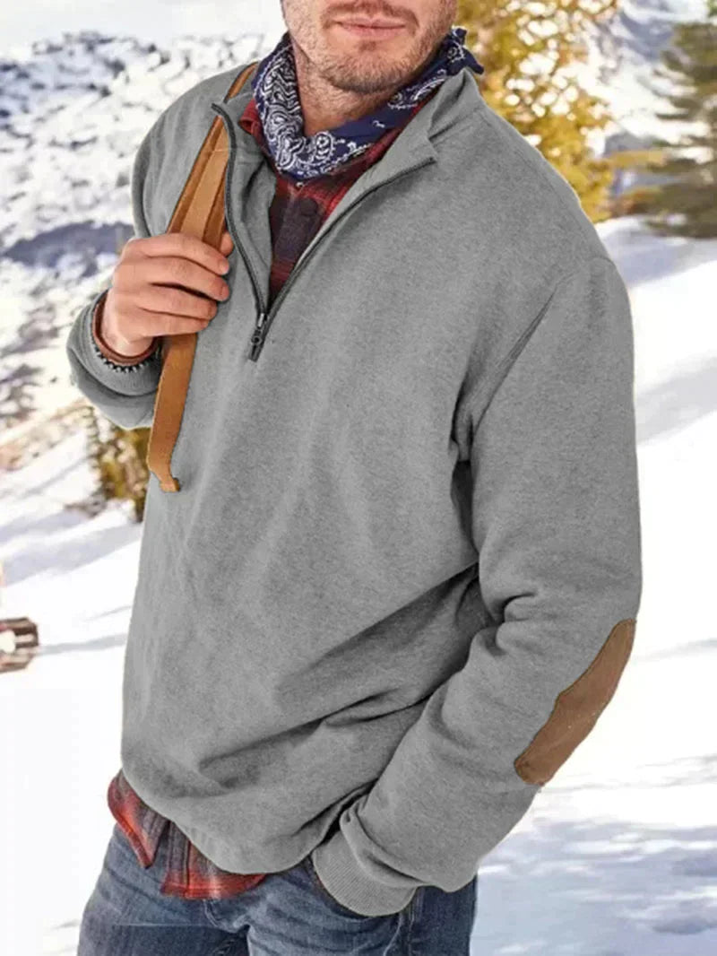 Lässiger Pullover mit halbem Reißverschluss für Herren