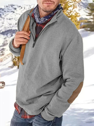 Lässiger Pullover mit halbem Reißverschluss für Herren