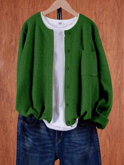 Strickjacke mit Aufgesetzter Tasche für Damen