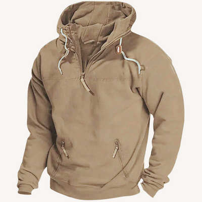 Pullover mit halbem Reißverschluss und Kapuze für Männer