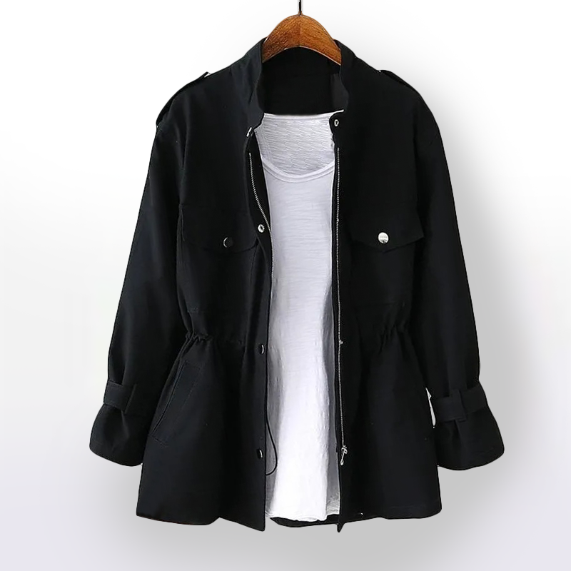 Modische Kurzjacke mit verstellbarer Taille für Frauen