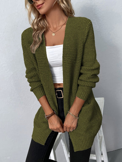 Lange Strickjacke mit Taschen für Frauen