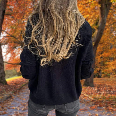 Pullover mit Stehkragen und Reißverschluss für Damen