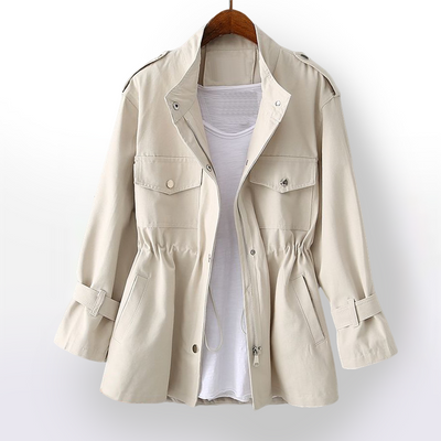 Modische Kurzjacke mit verstellbarer Taille für Frauen