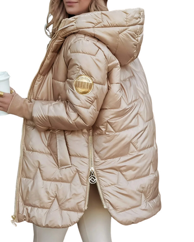 Nolwen | Eleganter Wintermantel mit Kapuze und Wattierung