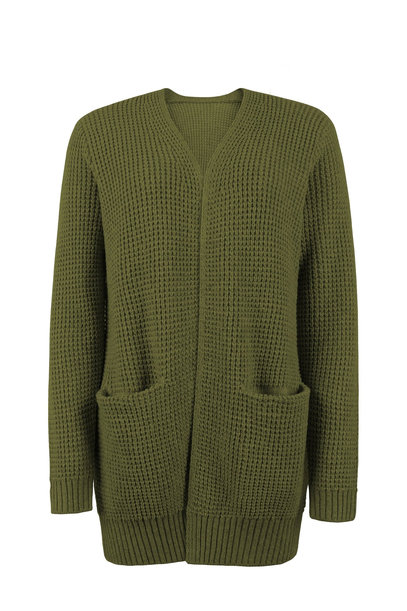 Lange Strickjacke mit Taschen für Frauen