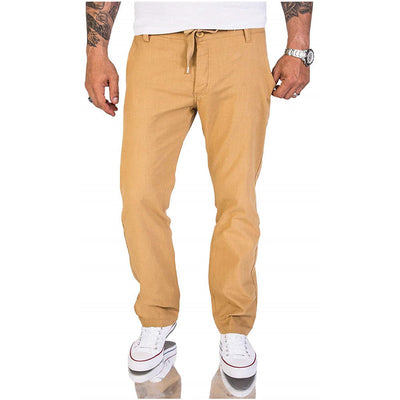 Lässige Herren Baumwoll Casual-Hose im einfarbigen Design