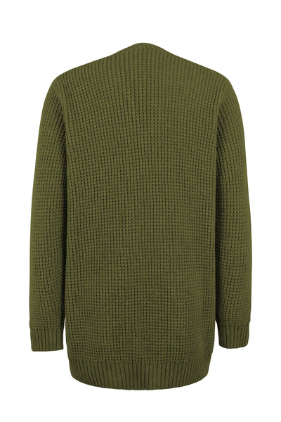 Lange Strickjacke mit Taschen für Frauen