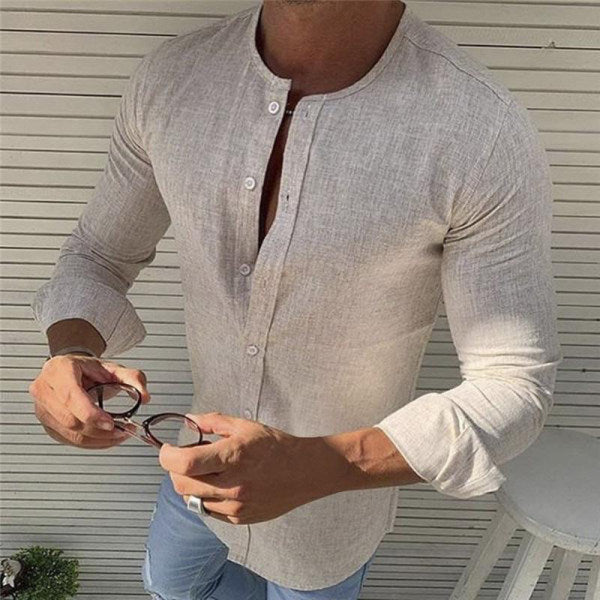 Stilvolles Herren Langarm-Shirt aus Baumwolle
