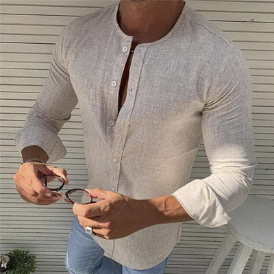 Stilvolles Herren Langarm-Shirt aus Baumwolle