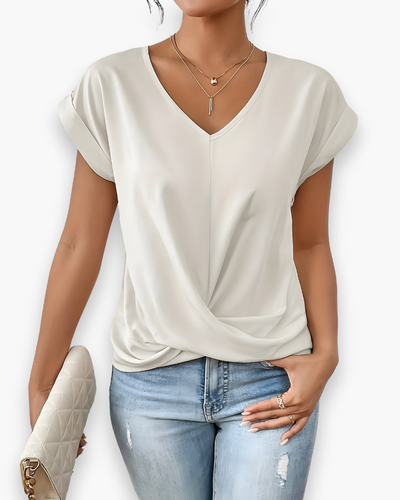 Damen Elegantes Twist Front Top | V-Ausschnitt