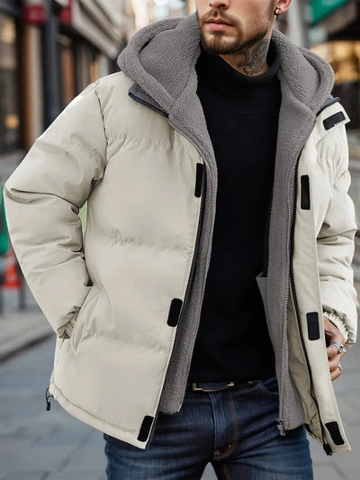 Stylische Kapuzen-Pufferjacke für Herren