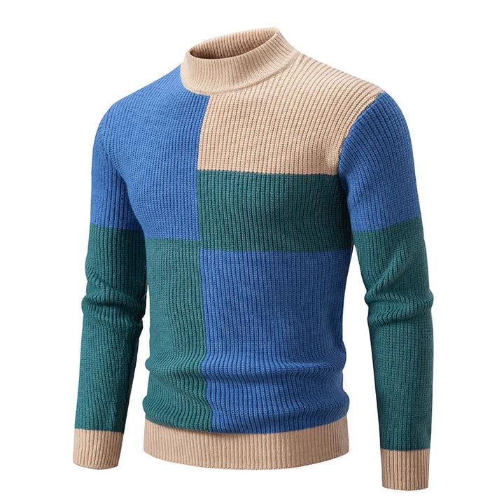 Farbblock-Strickpullover für Männer