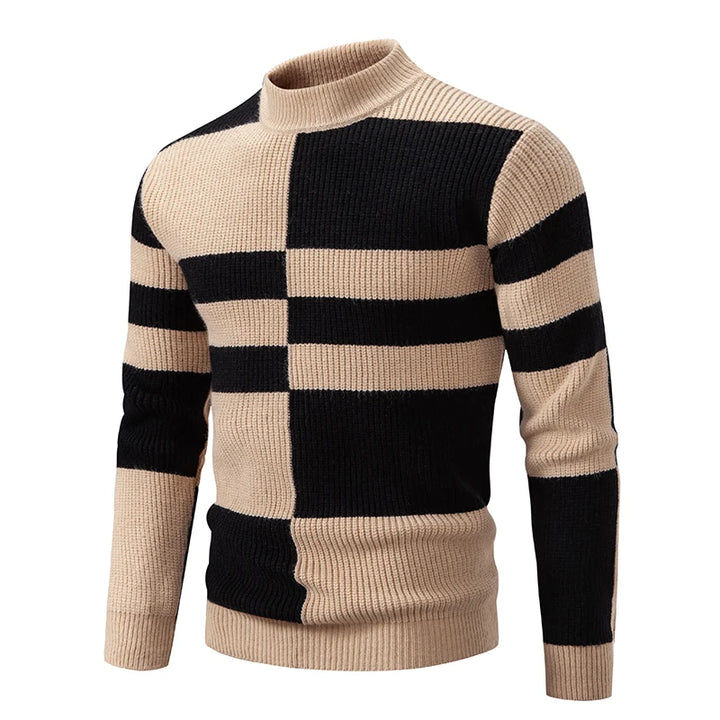 Farbblock-Strickpullover für Männer