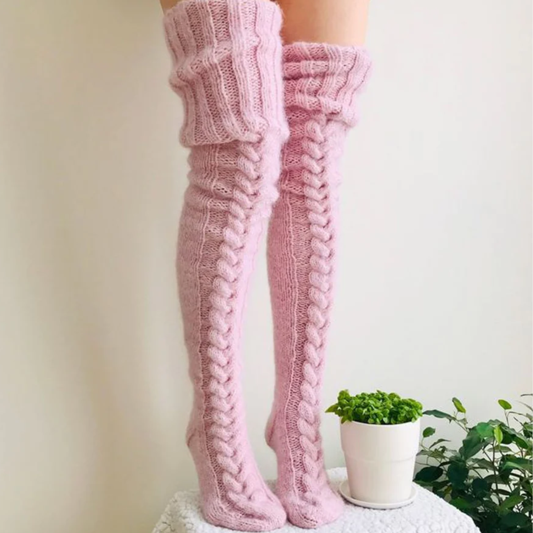 Gestrickte Kniestrümpfe für Damen