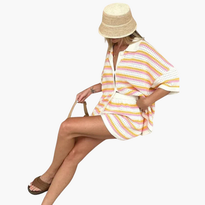 Crochet 2-Piece Set für Frauen - Stylish Sommer-Outfit