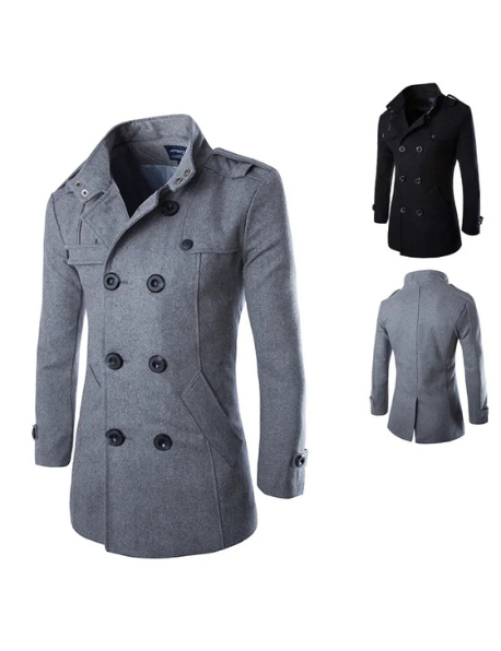 Doppelreihiger Peacoat mit hohem Kragen für Herren