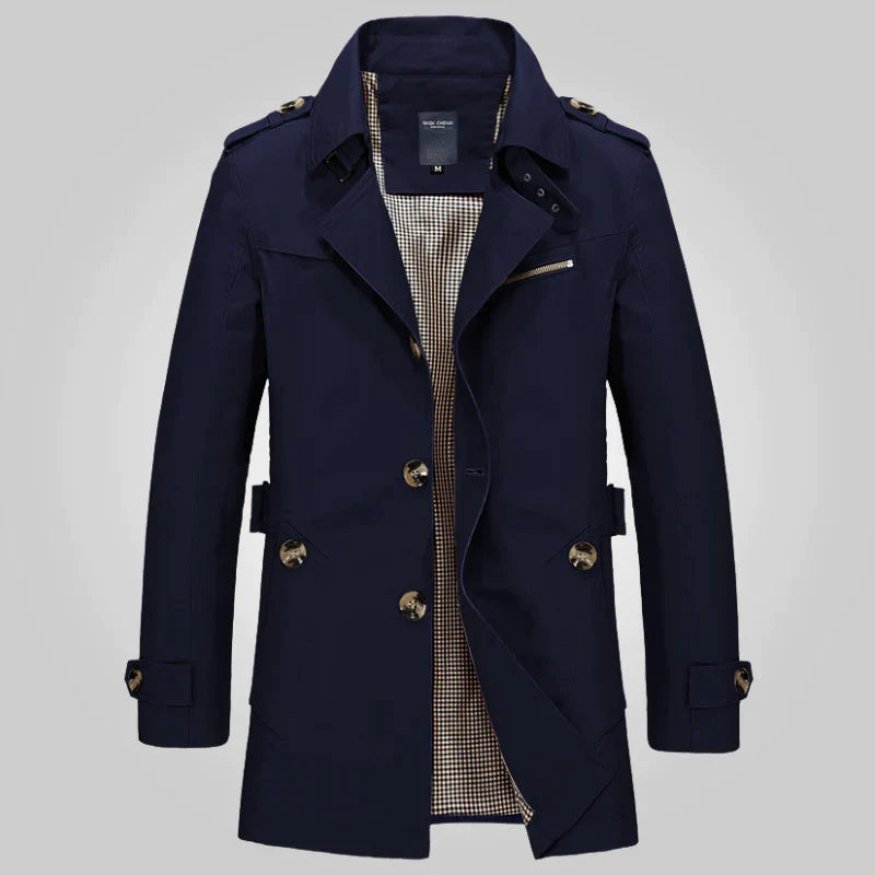 Eleganter Trenchcoat mit Manschettenärmeln für Männer