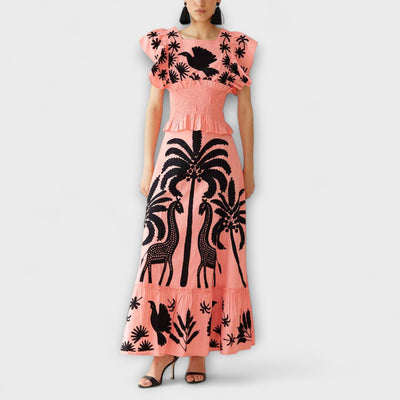 Amy - Elegantes Palmenkleid