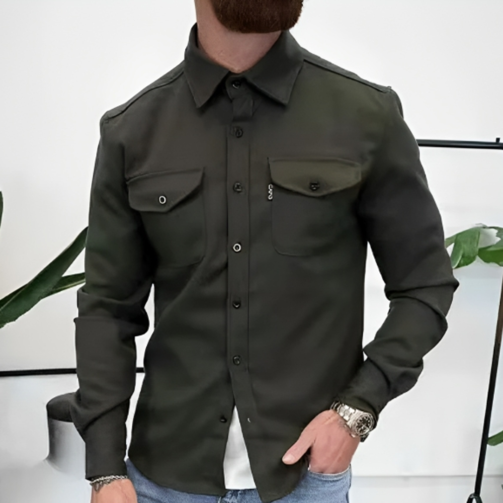 Langärmeliger Mantel mit Taschen für Herren