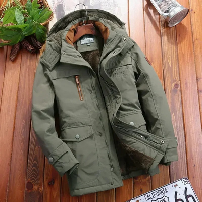 Wasserdichte Jacke mit Plüschpelz-Futter für Herren