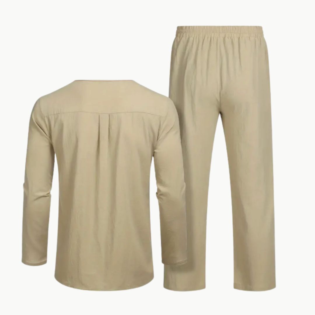 Zweiteiler für Herren - Luftiges Sommer-Set mit Hemd und Hose