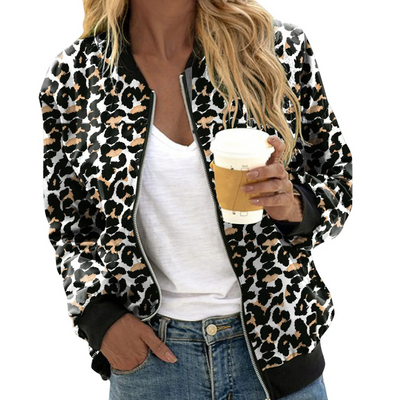 Leoparden-Bomberjacke für Damen