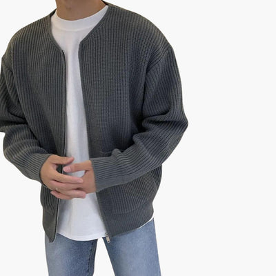 Strickjacke für Herren - Leichte Sommerjacke mit Reißverschluss für warme Tage