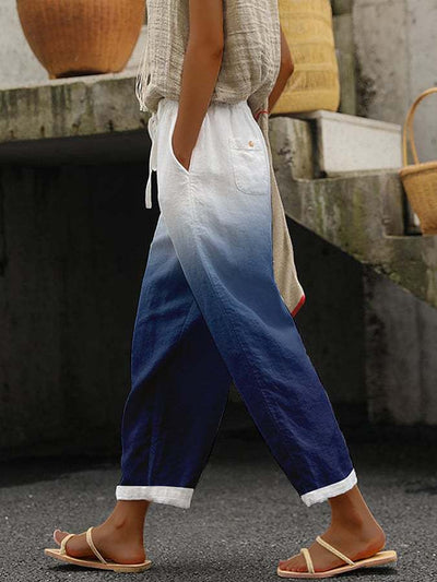 Leinenhose mit Blumenmuster | Lässig & Sommerlich | Bequemer Schnitt