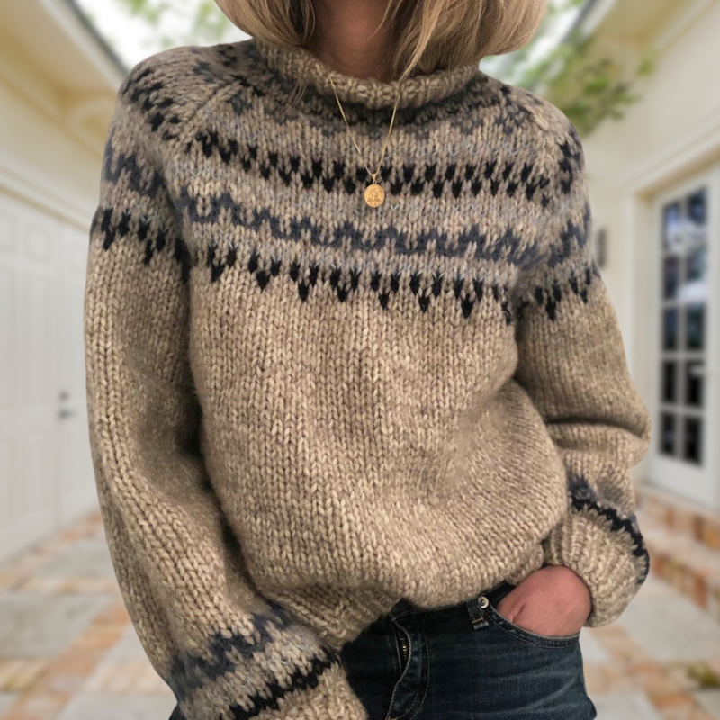 LEBENDIGER ISLAND-PULLOVER | ELEGANTER WARMHALT