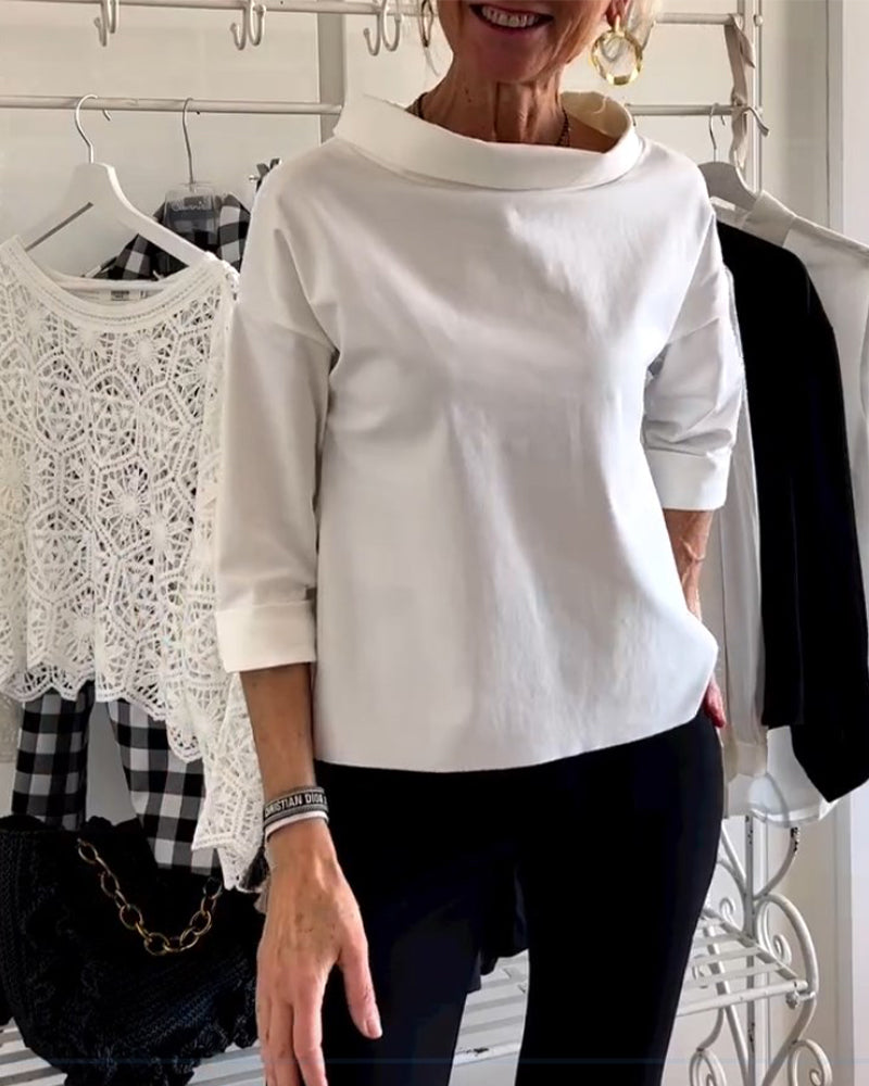 Aldona® | Elegante Damenbluse mit halben Ärmeln