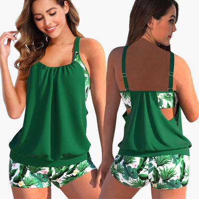 Tankini-Set für Damen - mit Bauchweg-Effekt und verstellbaren Trägern