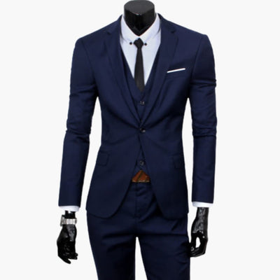 Herren Anzug dreiteilig mit Ein-Knopf Sakko und Weste