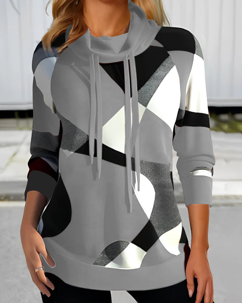 Geometrischer Winterpullover für Frauen