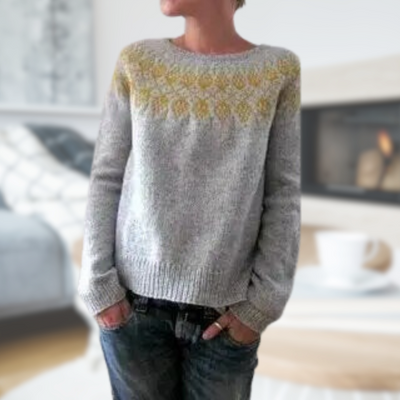 Rundhals-Strickpullover für Damen