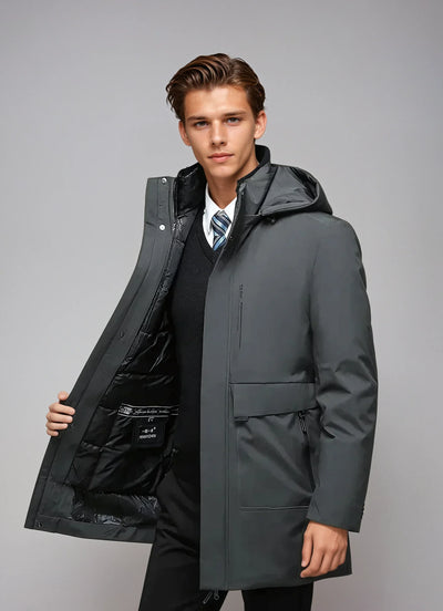 Warmer Winddichter Parka Winterjacke für Herren