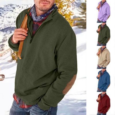 Lässiger Pullover mit halbem Reißverschluss für Herren