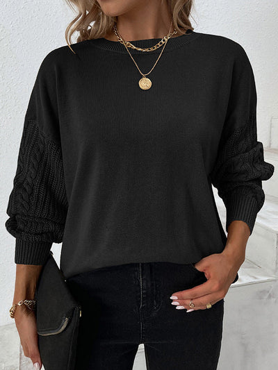Lockerer Langärmeliger Strickpullover für Damen