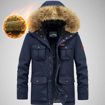 Winterjacke mit Fellkapuze für Männer