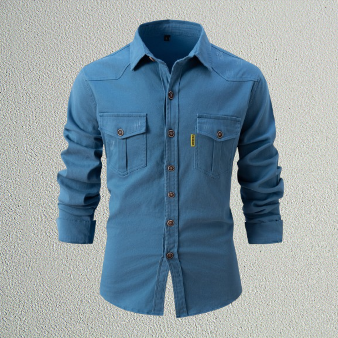 Lothar | Hemd mit Stehkragen aus Baumwolle, elegant und casual