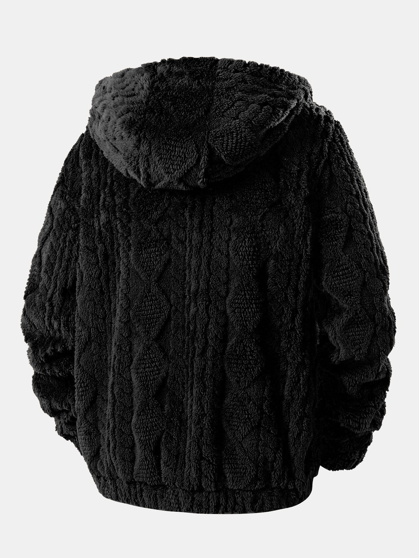 Alonzo – Geometrischer Jacquard Teddy Kapuzenpullover