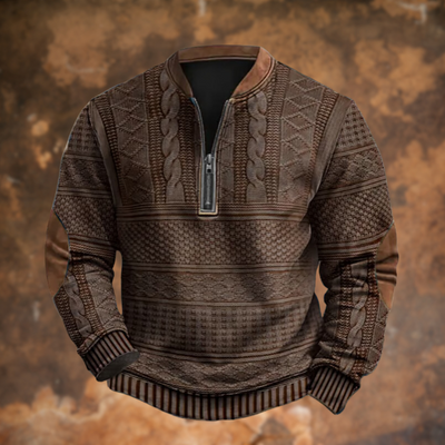 Vintage Strickpulli mit Reißverschluss für Herren