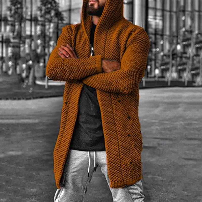 Lässige Strickjacke mit Kapuze für Männer