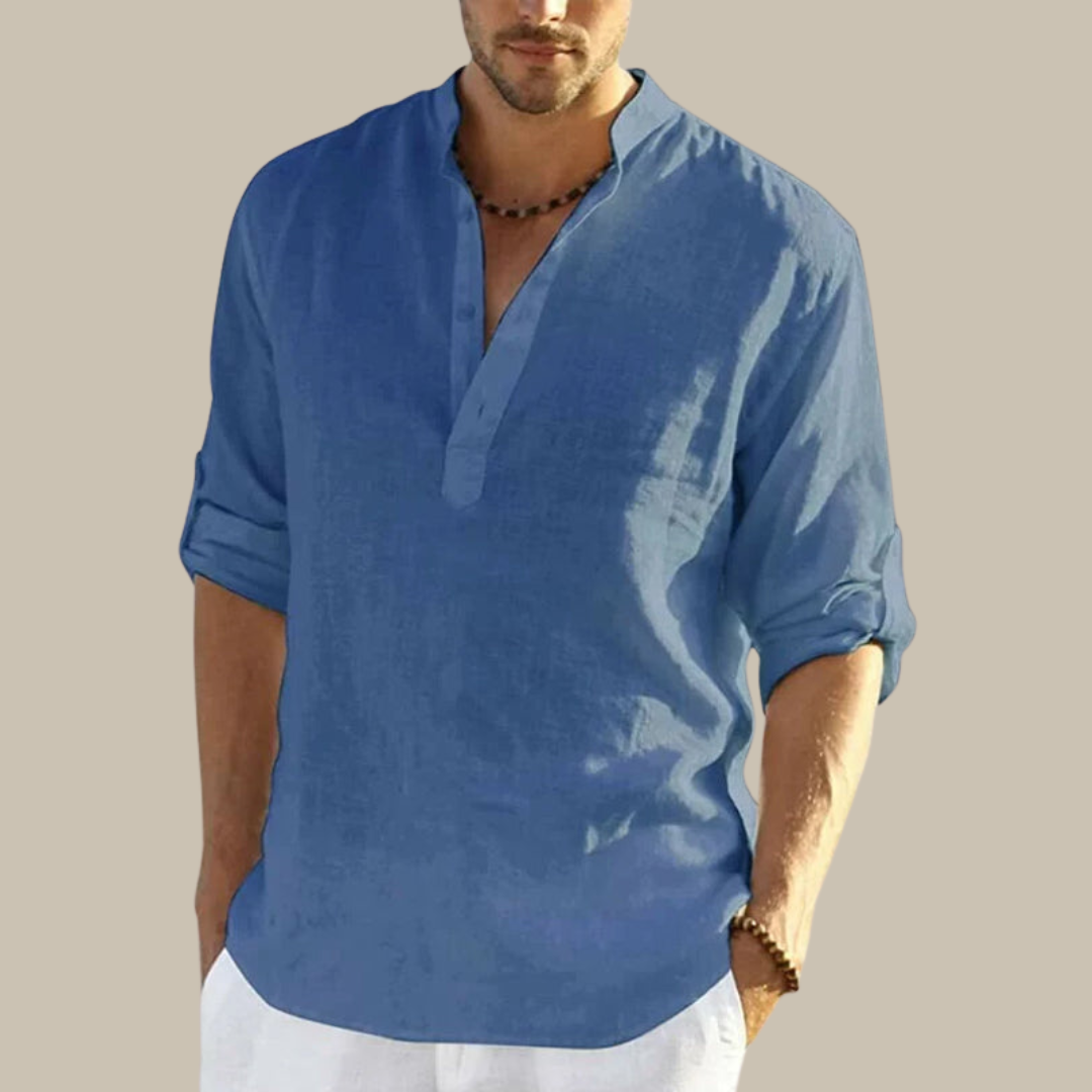 Hemd für Herren - Luftiges Sommerhemd in Leinen-Optik für heiße Tage