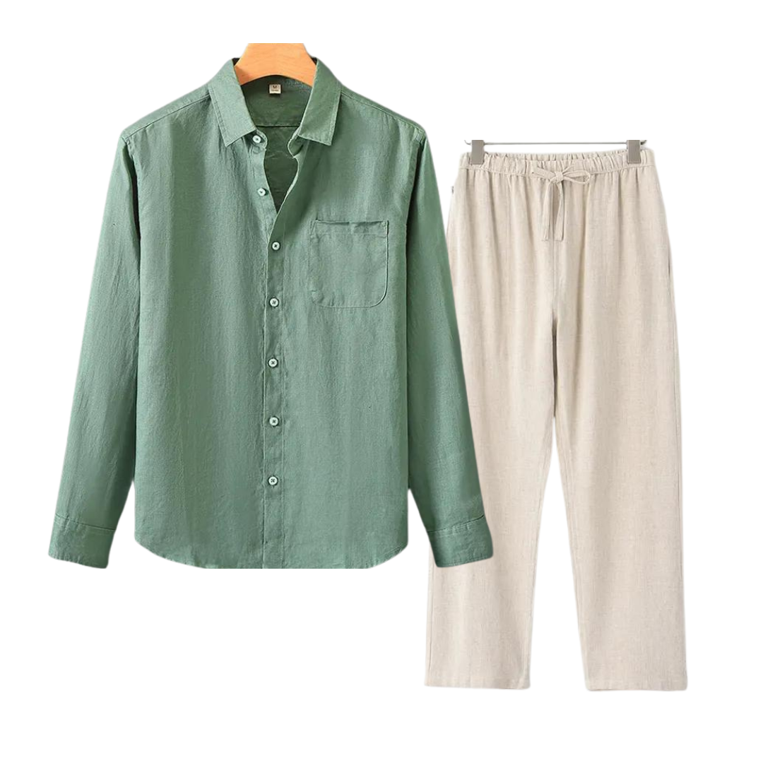 Herren Leinen Set im Old Money Stil, klassisch und stilvoll