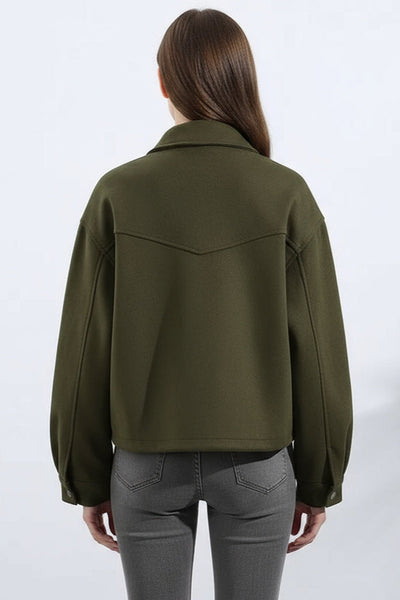 Kaira | Kunstwildleder Kurzjacke Mit Umlegekragen