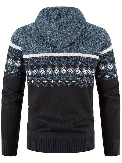Strick-Hoodie mit Rautenmuster für Herren