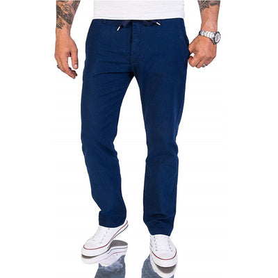 Lässige Herren Baumwoll Casual-Hose im einfarbigen Design