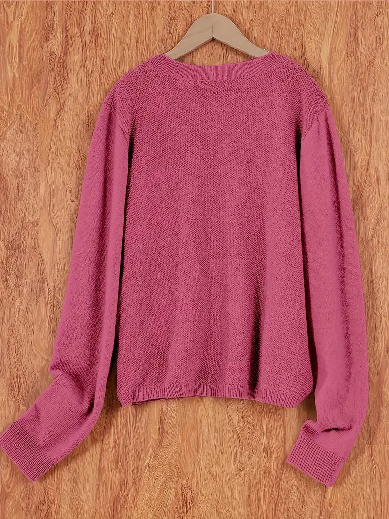 Strickjacke mit Aufgesetzter Tasche für Damen