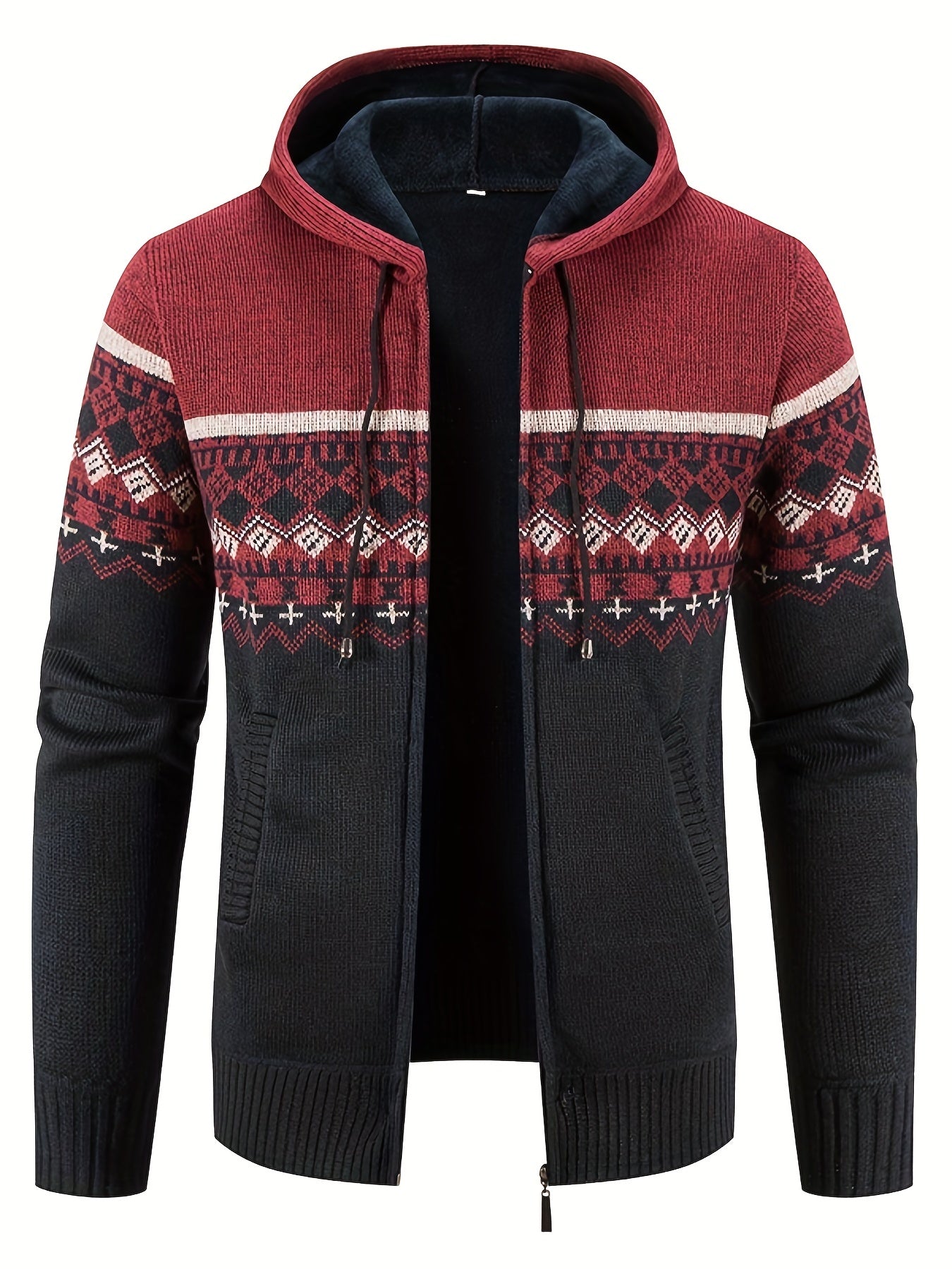 Strick-Hoodie mit Rautenmuster für Herren